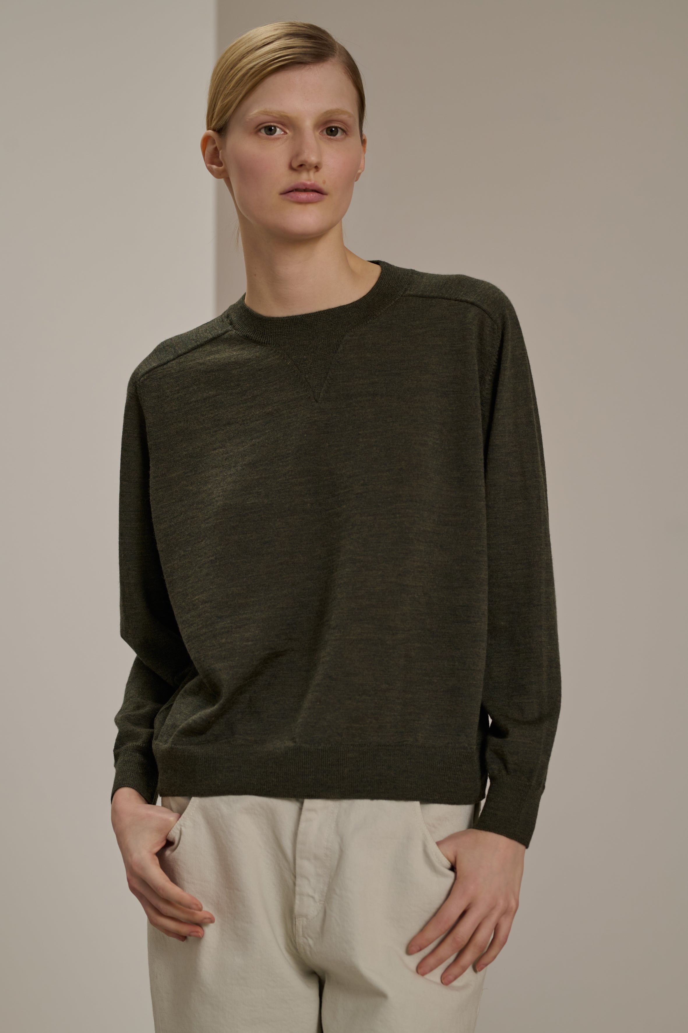 Pull Ace Kaki Laine Femme
