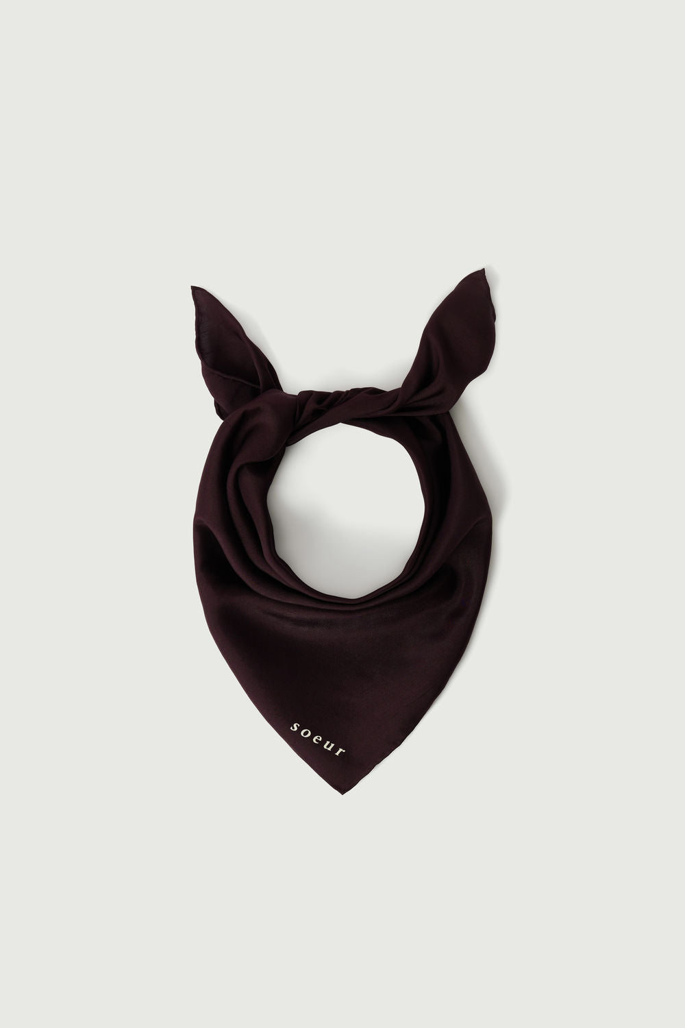 Foulard Square - Aubergine - Soie - Femme vue 2