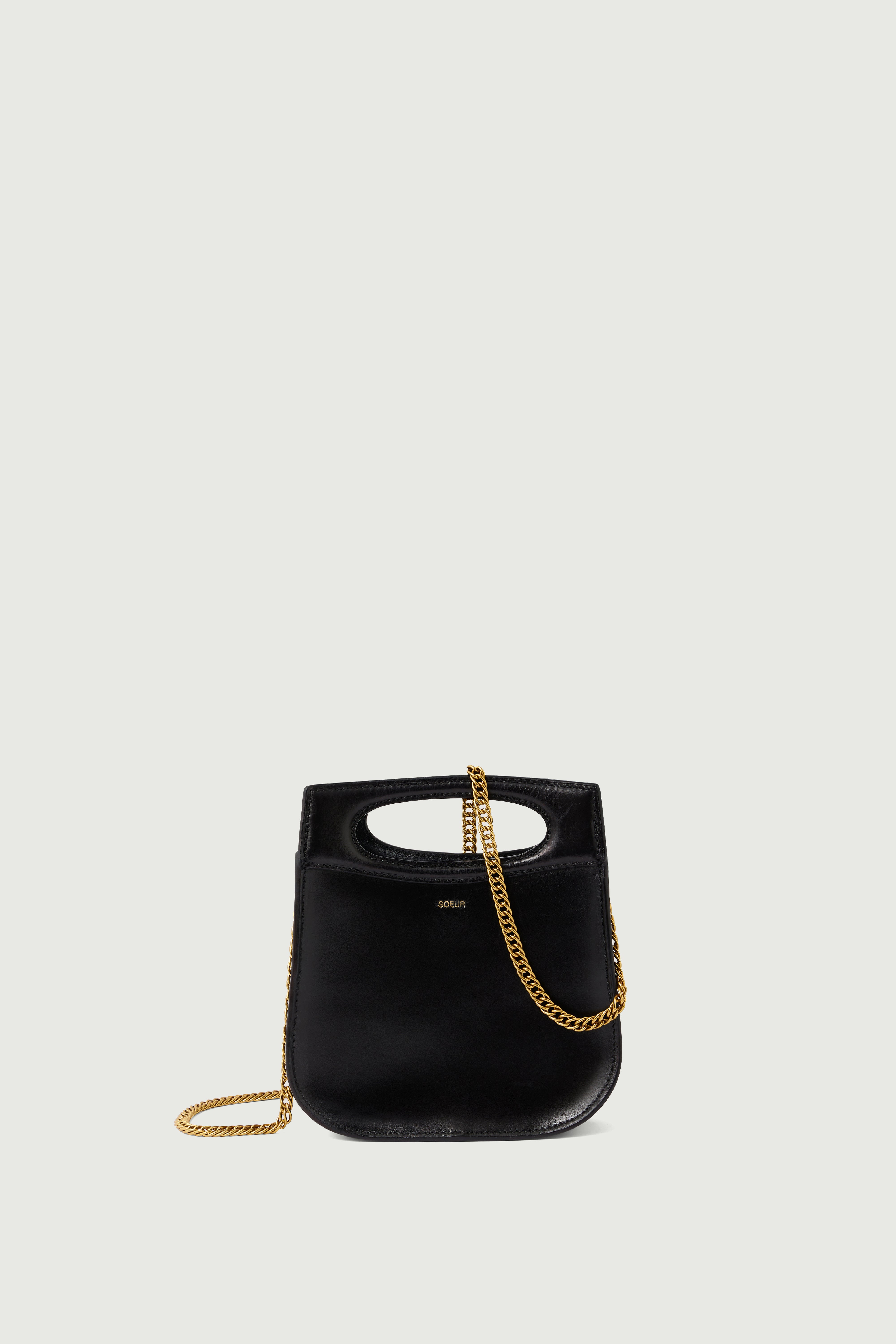 Mini black leather bag hotsell